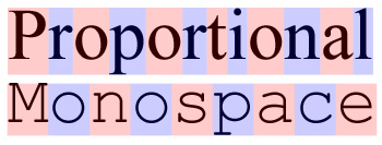 monospace vs proportional